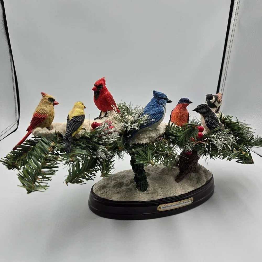 Nature's Harmony Lighted Bird Sculpture Bradford Exchange‎ Songbird Masterpiece